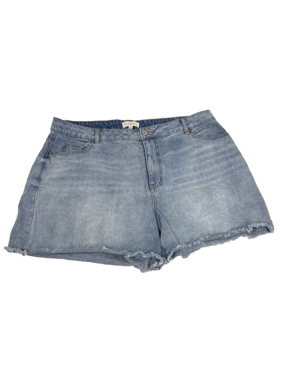Eloquii Denim Frayed Raw Hem Jean Shorts Womens Plus Size 18